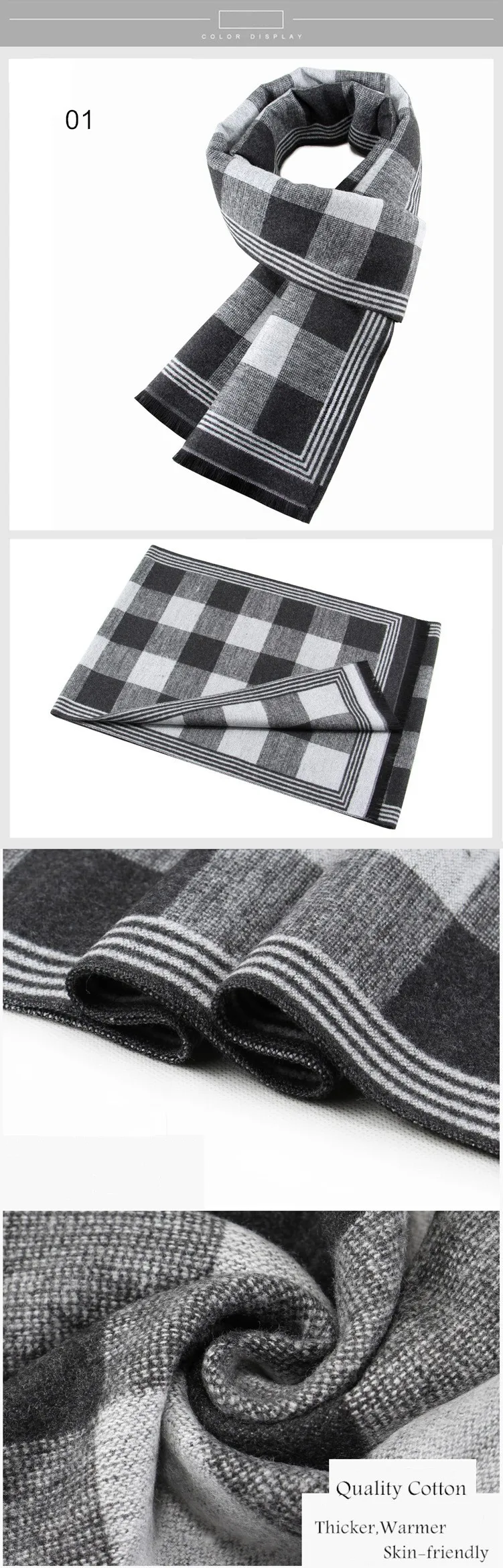 mens cotton scarf Fashion Men's Scarf Autumn Winter Multi-purpose Neckerchief Check Decorative Adult Business Scarves Plaid Warm Lattice Commercia wool scarf mens