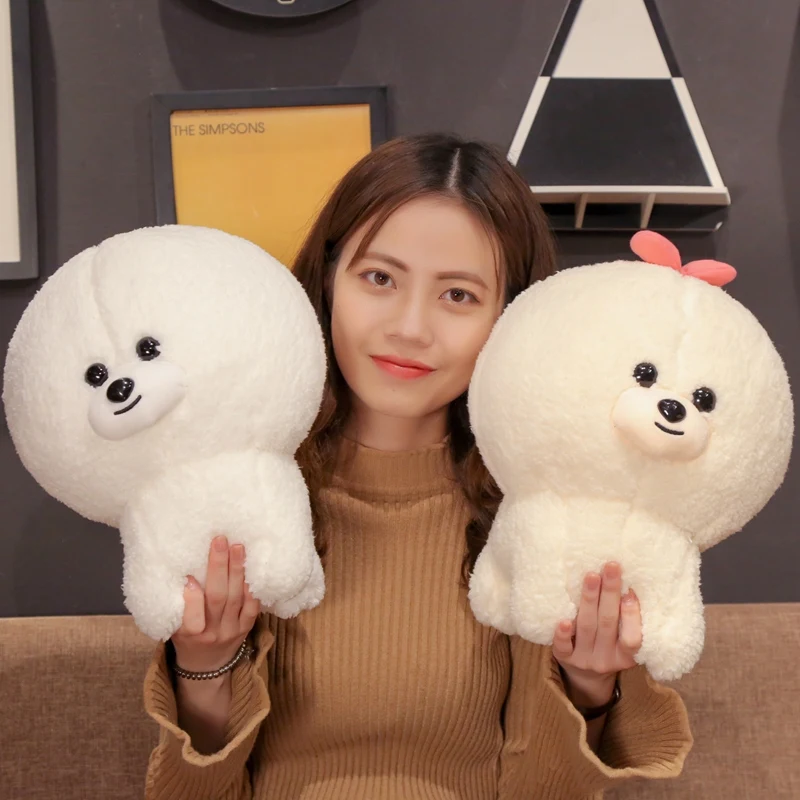 30/40cm Bichon Frise Plush Toy Cute Puppy Soft Stuffed Dog Simulation Pet Kawaii Fluffy Baby Doll Birthday Gift For Children | Игрушки и