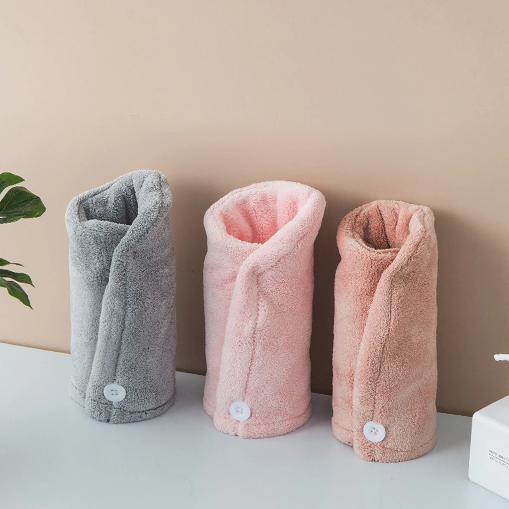 Women Hair Towel Hair Drying Cap Super Absorbent Microfiber Bathroom Bath Towel Salon Towel Dry Hair Hat