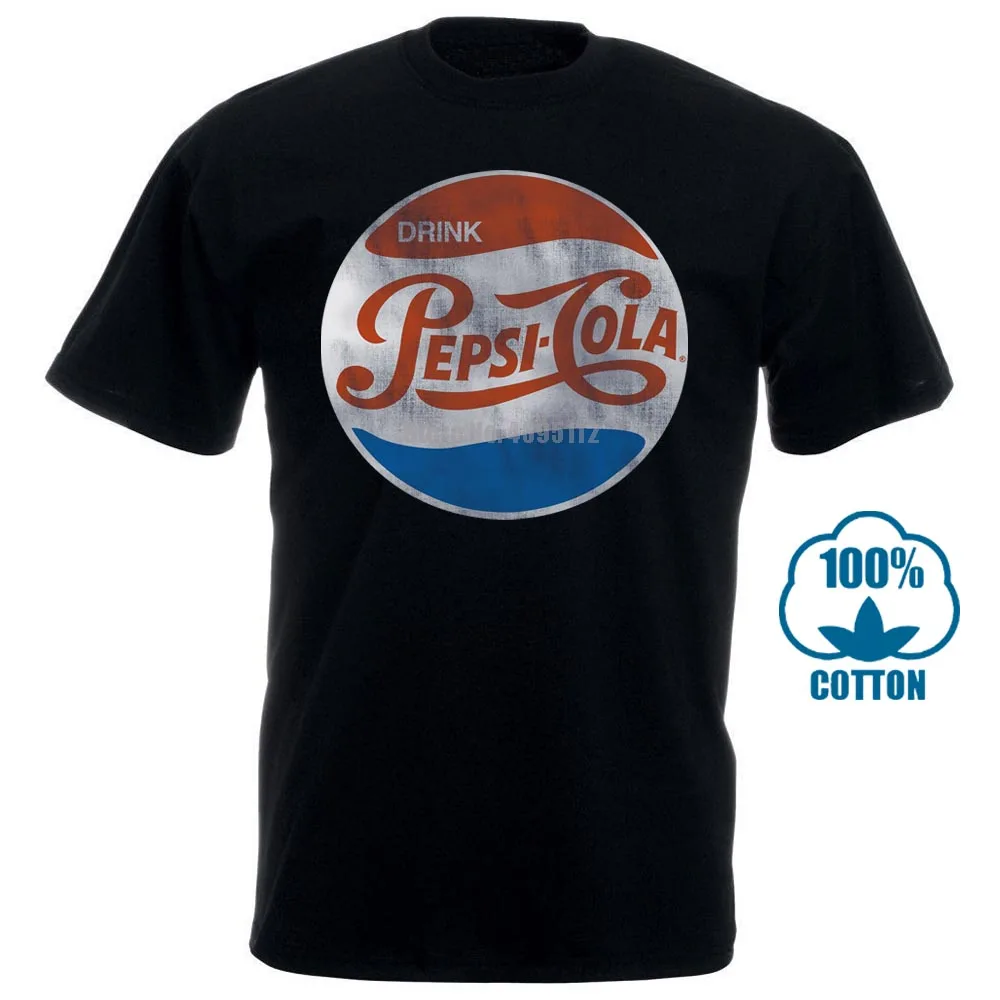 Забавные Для мужчин футболка женская футболка-Новинка напиток Pepsi Cola проблемных классический логотип Pepsi рубашка комплект из рубашки с коротким рукавом 011334