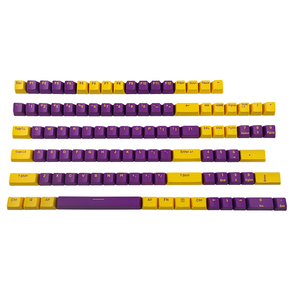 

OME Profile PBT Keycaps For Cherry Mx Gateron Kailh Box TTC Switch Mechanical Keyboard 104 87 61 Purple Yellow Key Caps