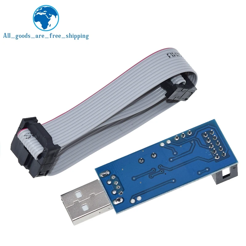 1 комплект USBASP USBISP AVR программист USB ATMEGA8 ATMEGA128 ATtiny/CAN/PWM 10Pin провод модуль DIY + до 6 Pin