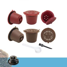 4 Uds filtro de café 20ml cápsula reutilizable de café recargable filtros para Nespresso con cuchara cepillo accesorios de cocina