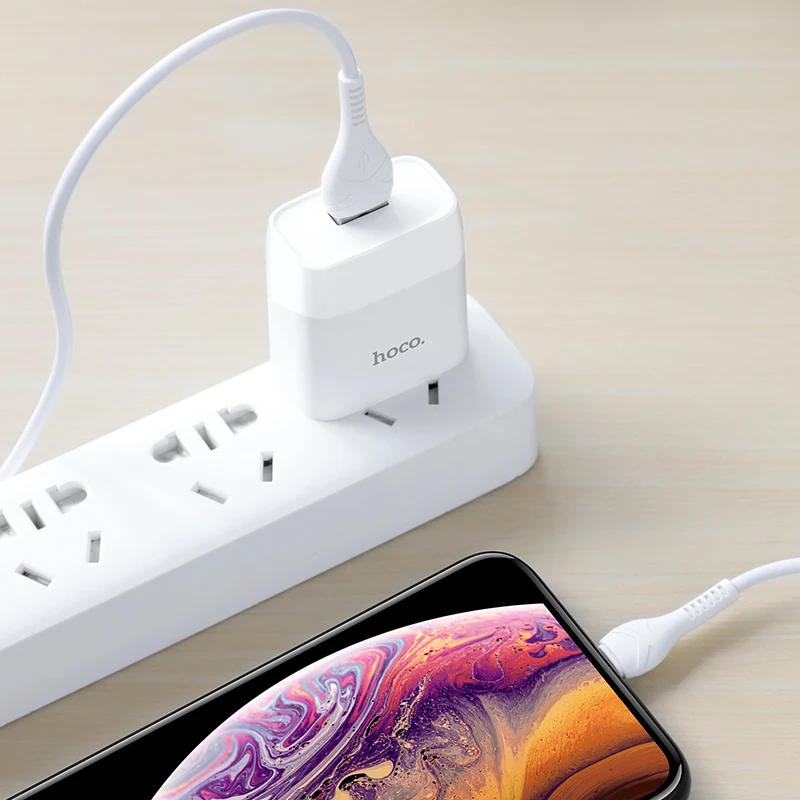 HOCO C72 20 шт./лот 5 в 2.1A USB зарядное устройство для iPhone 11 Xs Max US Plug настенное зарядное устройство адаптер для samsung Xiaomi huawei