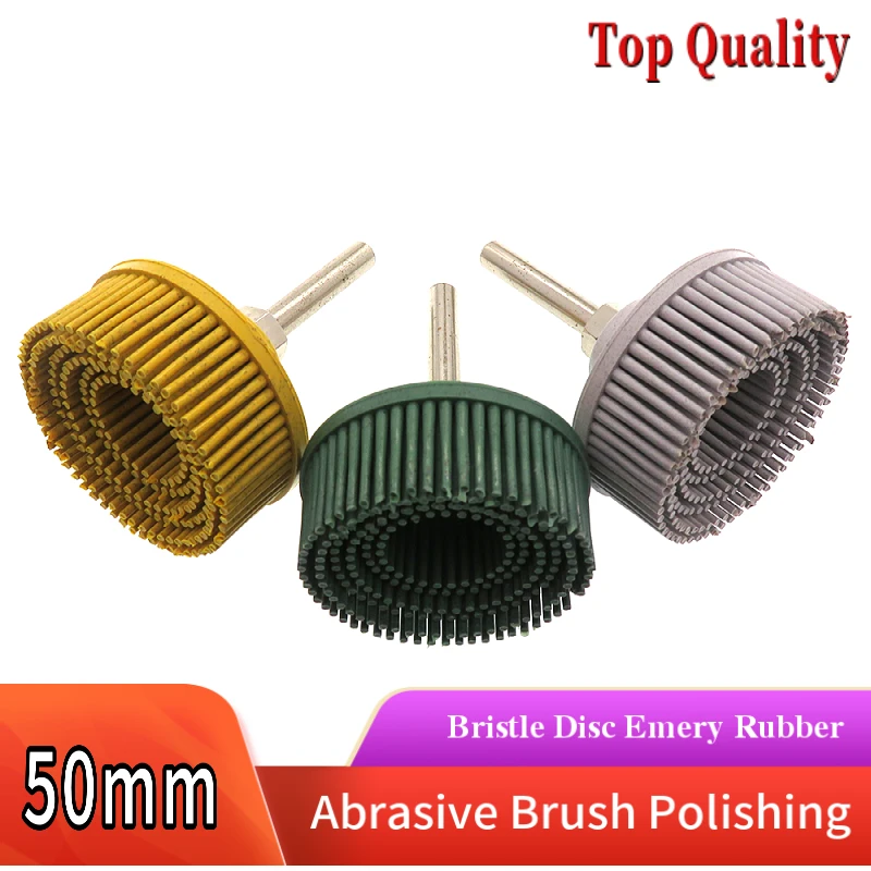 2Inch 50MM Bristle Disc Emery Rubber Abrasive Brush Polishing Grinding Wheel for Burr Rust Removal Grit 50#80#120# | Инструменты