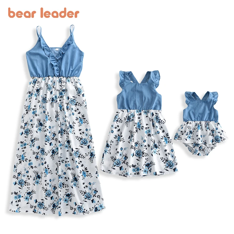 Bear Leader-vestido de flores para madre, niña y niño, traje a juego familiar para madre y niña, moda Floral para bebé, ropa de verano