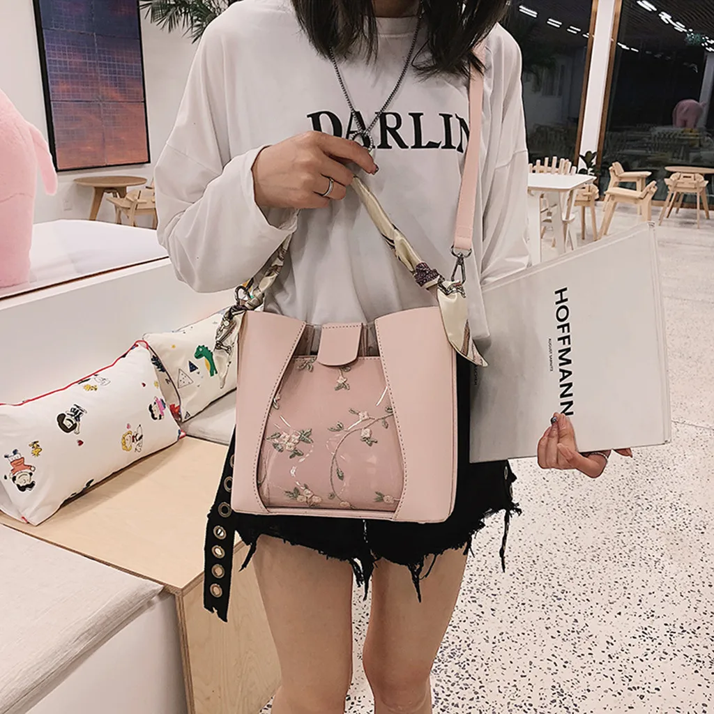 35# Новые женские модные однотонные элегантные сумки через плечо с принтом