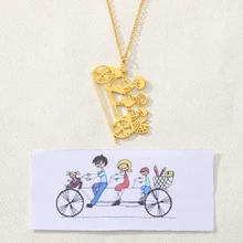 Customized Children'S Drawing Necklace Kid'S Art Child Artwork Personalized Custom Name Necklace Jewelry Christmas Gift For Kids