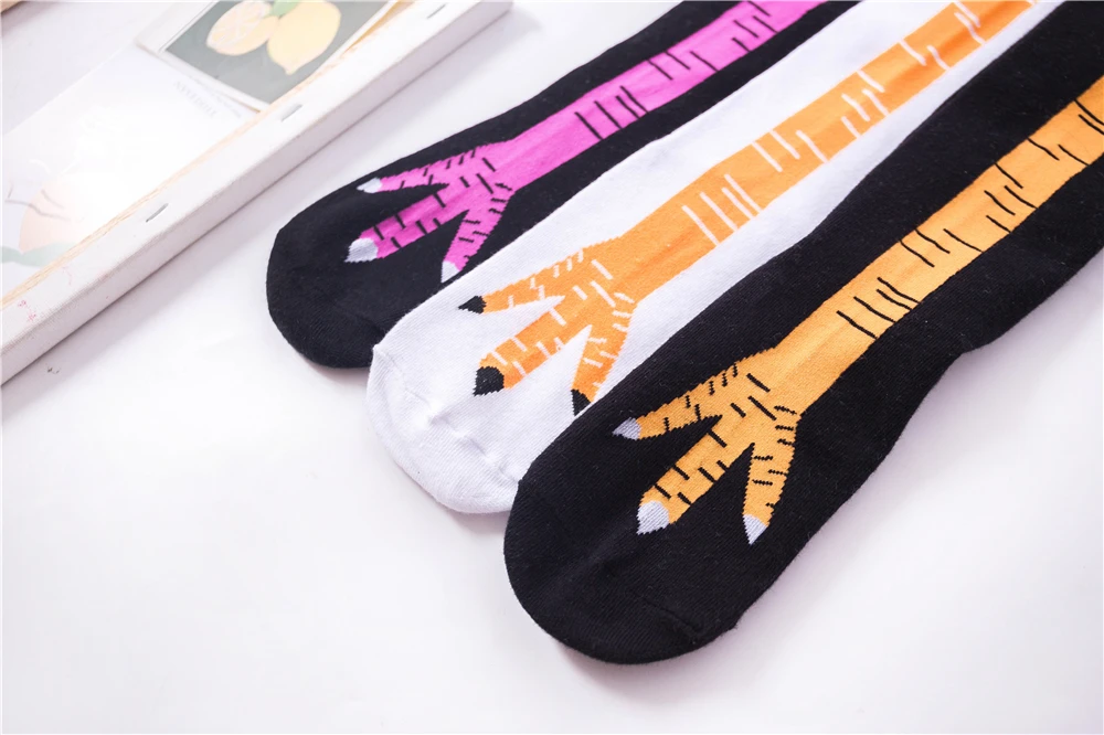 Warme Winter Herbst Frauen Huhn Pfoten Bein Klaue Gestrickte Lustige 3D Cartoon Oberschenkel Hohe Nette Dünne Kappe Füße Socken Cosplay Weihnachten geschenk – Detail 22