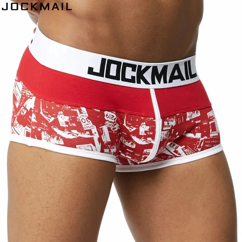 JOCKMAIL фирменфирменное Мужское нижнее белье, боксеры, шорты для геев, с мешочком для пениса, cueca, боксеры, calzoncillos hombre, мужские боксеры, шорты, трусы для сна