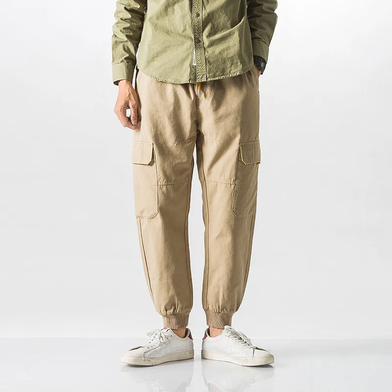 

19 Autumn And Winter Casual Pants Japanese-style Retro Simple Side Pocket Stereo Pocket Bib Overall Men's Zk041