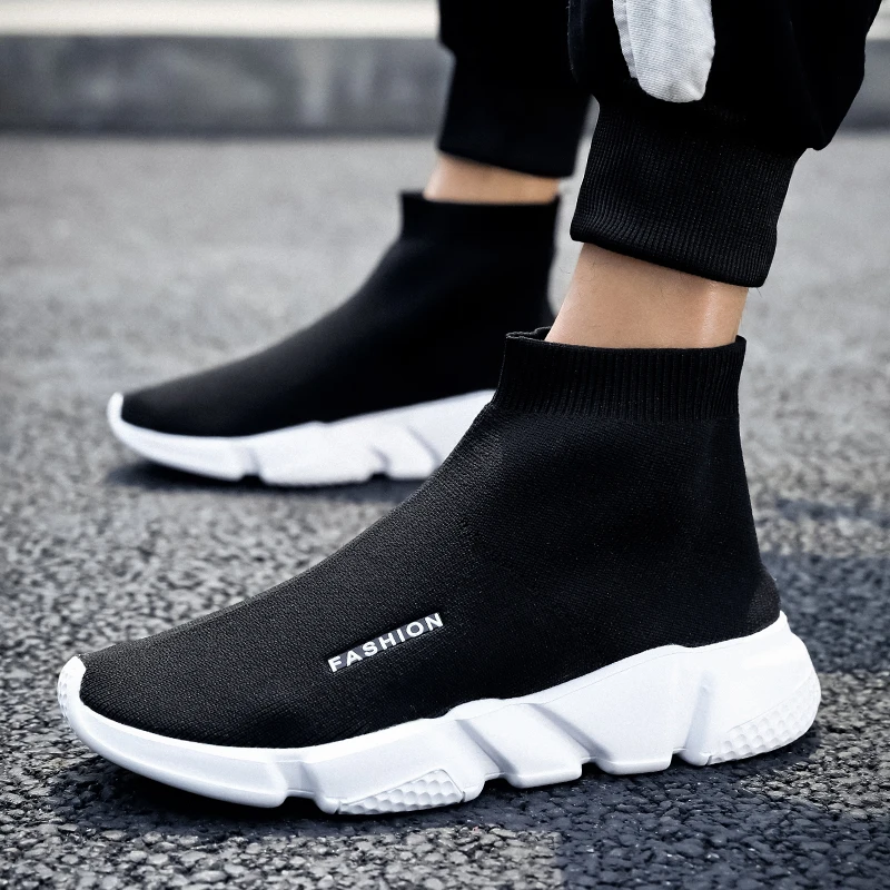 Buy High Top Man Sports Socks Sneakers Mens Running Shoes For Men Training  Shoe Black Tennis Chaussure Homme Sport from Quanzhou Jujiang E-Commerce  Co., Ltd., China