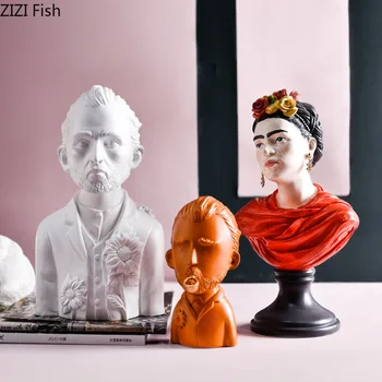 

Resin Retro Home decor Van Gogh Portraits Bust Figurines Mini Gypsum desk decoration Crafts Sculpture Sketch Practice Gift