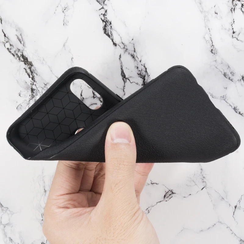Black Soft Silicone Чехол для телефона из искусственной кожи с текстурой под дерево для Umidigi S3 Pro, флип-чехол для Umidigi S3 Pro, деловой чехол-кошелек, Мягкая силиконовая задняя крышка - Цвет: Black Soft Silicone