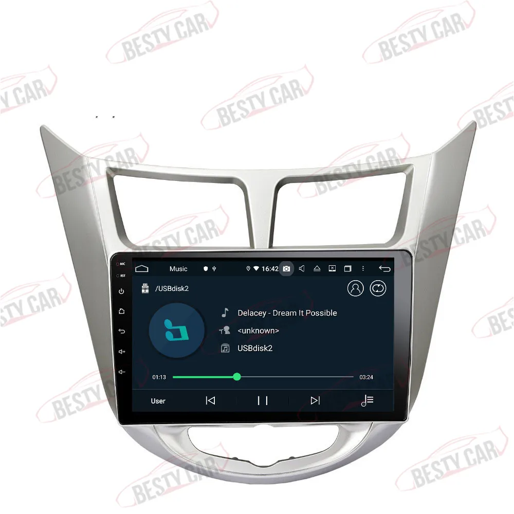 " Android 9,0 Автомобильный мультимедийный плеер Радио стерео для hyundai Verna 2010- gps навигация головное устройство видео выход 2.5D ips DSP