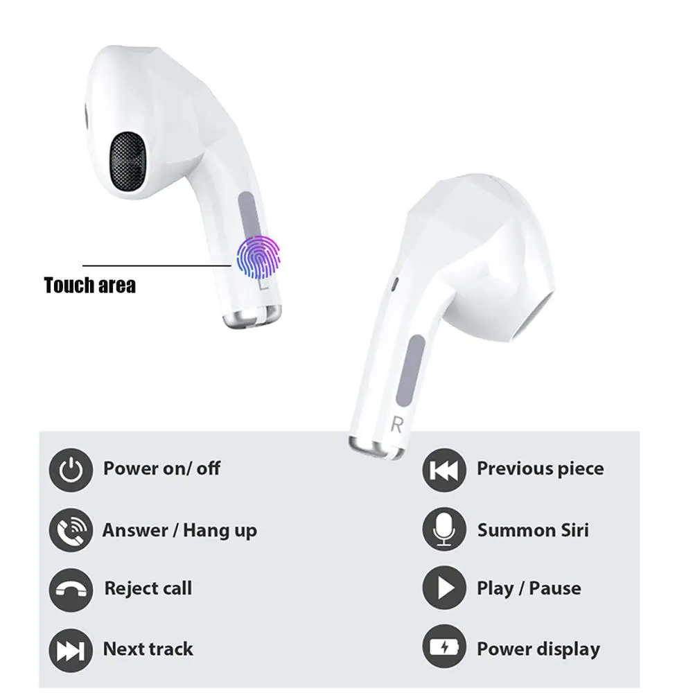 TWS Wireless Headphones Detect Sensor Bluetooth 5 0 earphones Touch Control 9D Stereo Sound Mini sport Headset for Smart Phone