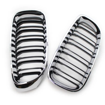 

1 Pair 2-Line Chromed Kidney Grille Grill Gloss Black For BMW 3 Series GT Gran Turismo F34 2014+ 51137294803 51137294804