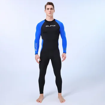 

One-piece Hit Color Men Swimsuit Diving Suit Swimwear Patchwork Surf Wetsuit Boyleg One Piece Men Bathing Suit