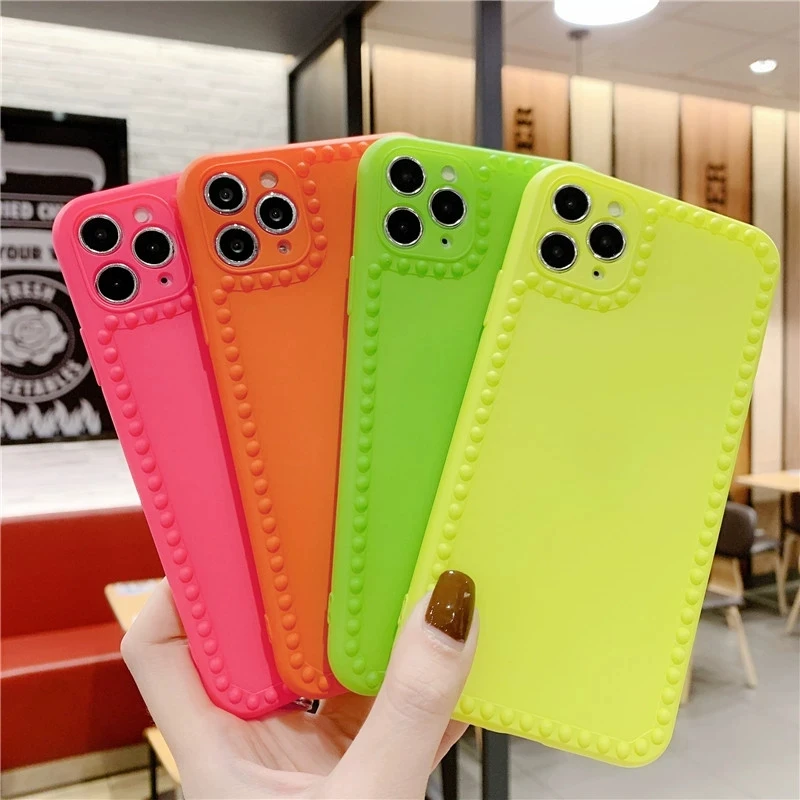 SUYACS флуоресцентный однотонный чехол для iPhone 11 Pro Max XS XR 7 8 Plus X противоударный