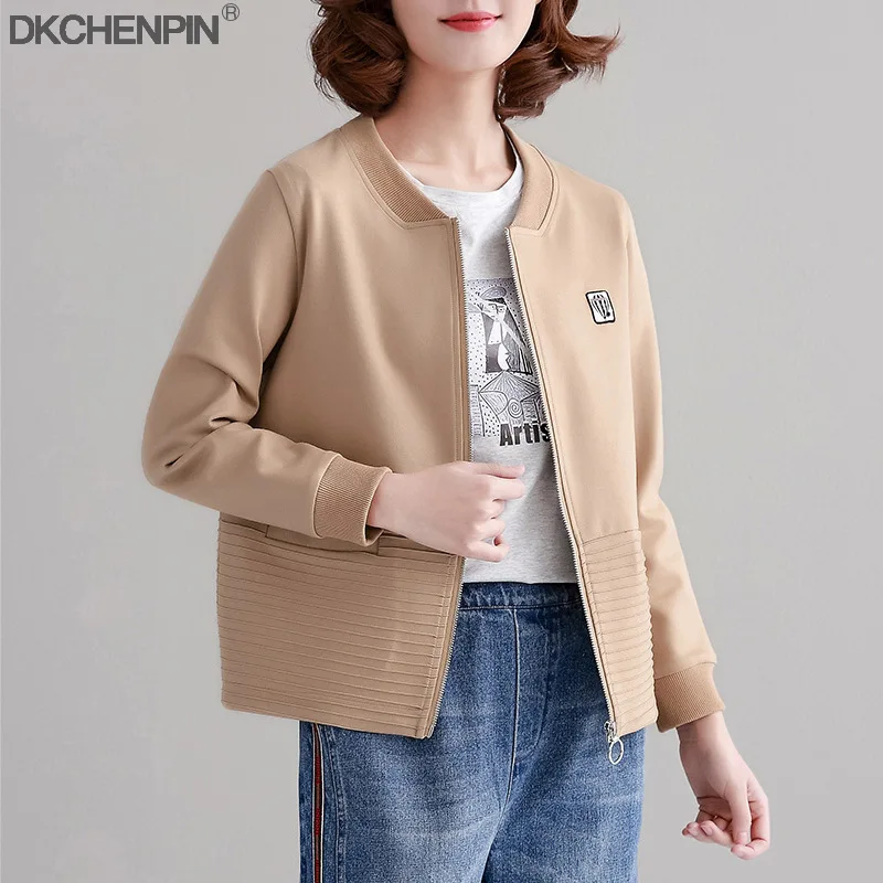 

Short Jacket Women's Spring And Autumn 2019 New Style Loose And Plus-sized Slimming Middle-aged Women Dress Short-height Versati