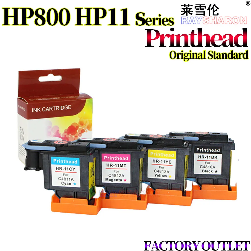 CMYK Print Head Replacement for HP 11 100 HP510 HP800 HP110 C4810A C4811A C4812A C4813A HP500