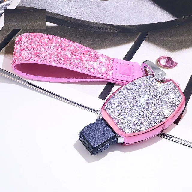Pink set Для Ключей Mercedes Benz Fob чехол Брелок чехол для ключа чехол совместимый с Mercedes Benz C E s m CLS CLK G класс Keyless - Название цвета: Pink set