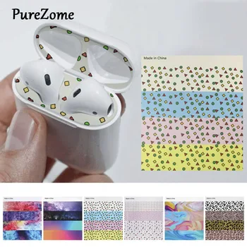 

4Pairs Protective Sticker Case Skin Dust-proof Dust Guard for Apple Airpods Earphones Charging Box