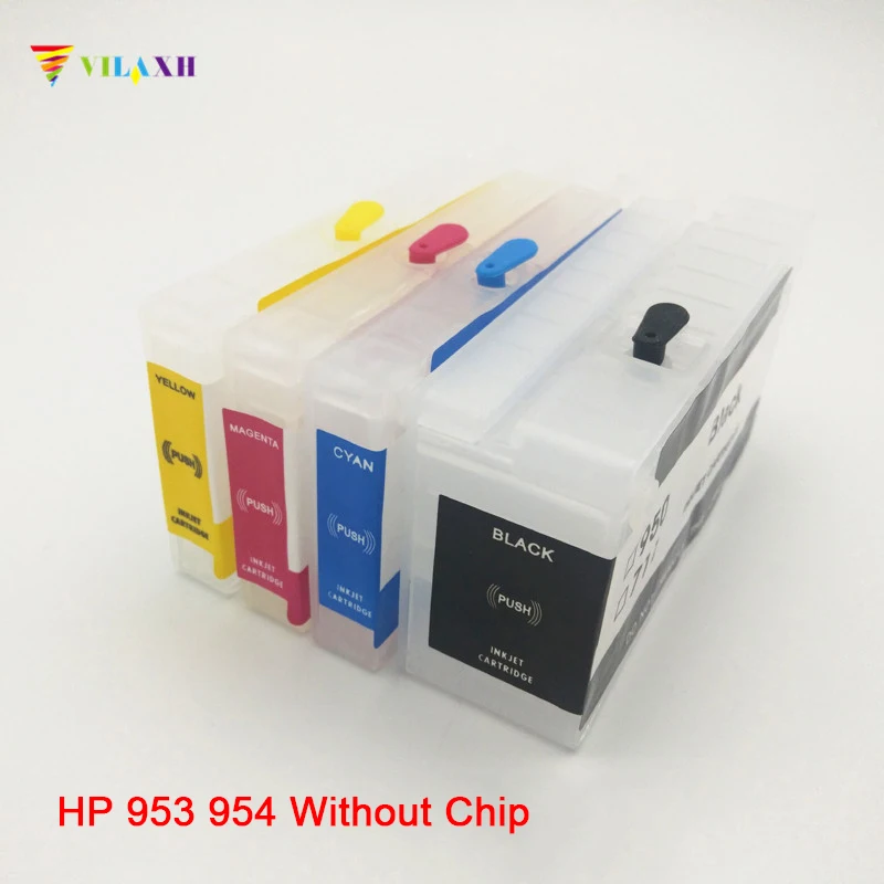 Vilaxh 953 953XL пустой многоразовый картридж без чипа для hp 952 954 955 XL Officejet Pro 8715 8720 8725 8730
