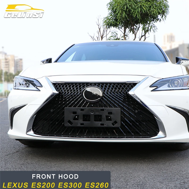 GELINSI Car Front Hood Middle Net Bumper Grille Frame Sticker Cover Trim for Lexus ES 2018 ES200 ES300 ES260