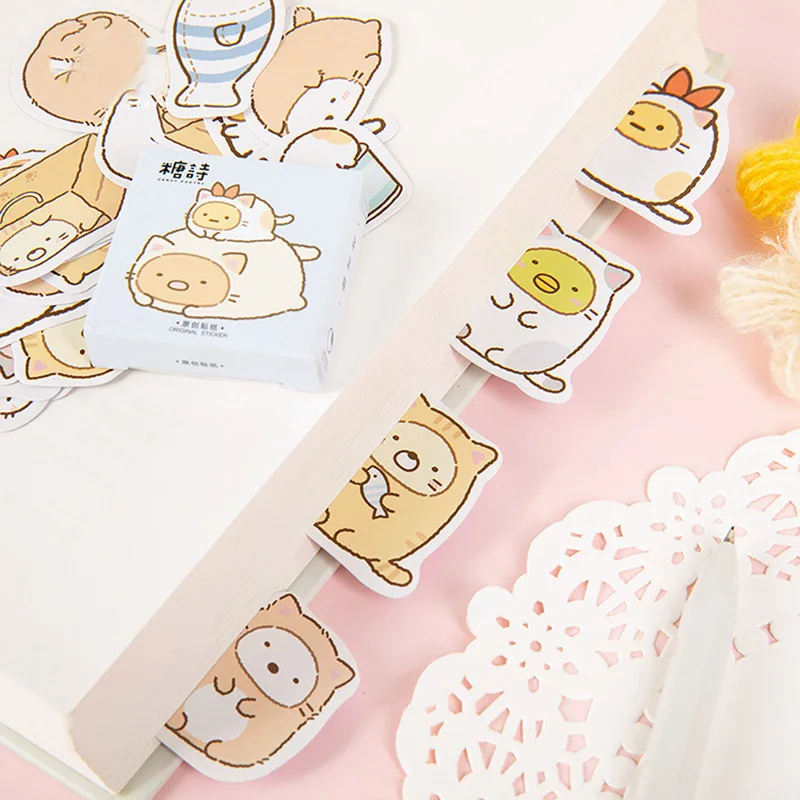 45 шт./кор. милый Кот стикер s Kawaii Канцелярские Стикеры s Мультфильм Декор Наклейка для детей DIY Скрапбукинг дневник принадлежности для альбома