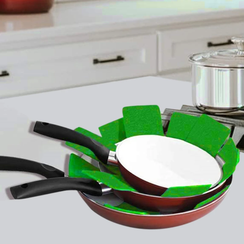 Protectores de sartenes para ollas, telas no tejidas para evitar que las almohadillas protegen los arañazos, divisor de utensilios de cocina, superficies separadas, 3 uds.