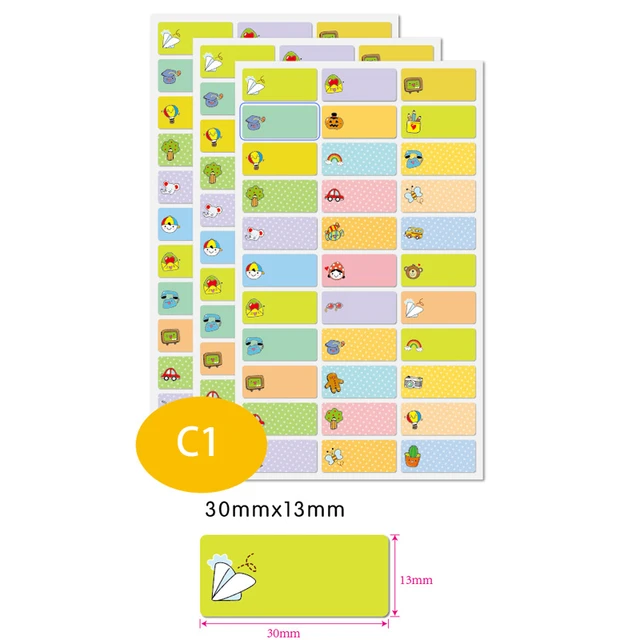 Custom Name Sticker Customize Stickers Waterproof Personalized Labels Children School Stationery Variety Patterns Animal Boy Tag 120pcs  30x13mm