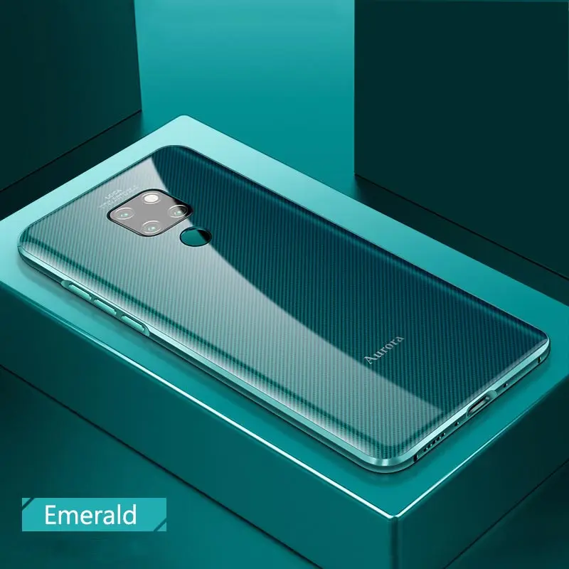 Emerald Для huawei mate 20 Pro mate 20 чехол все включено Металл изогнутый градиент закаленное стекло ультра-тонкая задняя крышка для huawei mate 20 - Цвет: Emerald