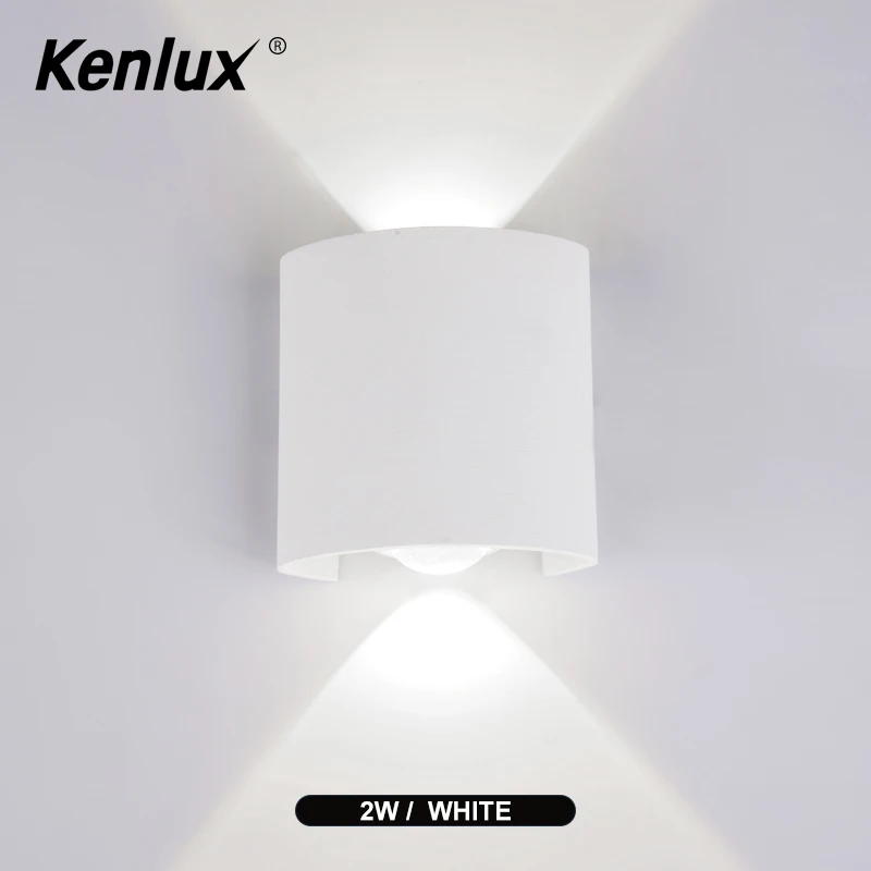 Трехцветный настенный светильник в скандинавском стиле, светодиодный алюминиевый Уличный настенный светильник Ip65, светодиодный настенный светильник для дома, лестницы, прикроватный светильник для спальни и ванной комнаты - Цвет абажура: 2W White