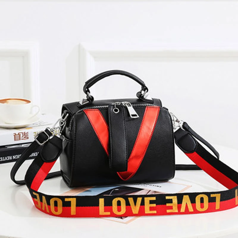 Брендовая модная роскошная сумка из искусственной кожи с 2 ремешками, женские сумки, дизайнерские сумки высокого качества, женские ручные сумки для женщин - Цвет: Red