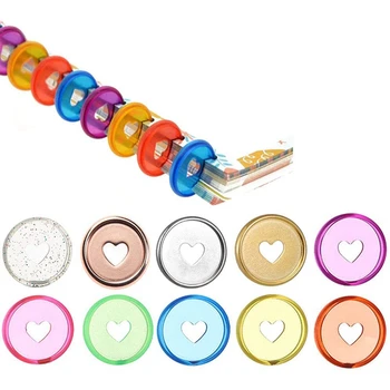 

HOT-80 Pcs 24mm Plastic Book Binding Discs, Discbound Expansion Discs, Heart Binder Rings Mushroom Hole for DIY Notebooks
