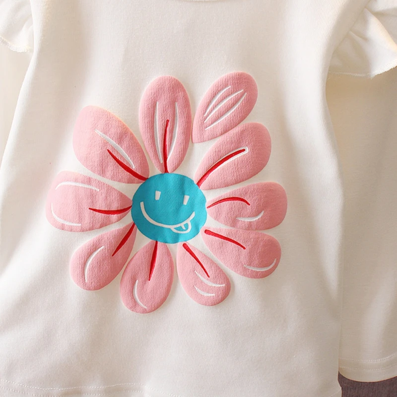 Autumn Baby Girl T-Shirts Tees Long Sleeve Floral Print T-Shirts Kids Tops Casual Blouse Clothing