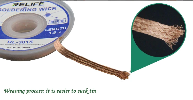 SUNSHINE  Strength BGA tin suction line welding Tin cleaning belt Sn-absorbing residue cleaning pad for soldering wire