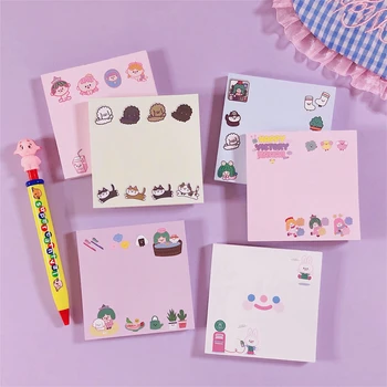 

80Sheets/Lot Kawaii Korean INS Cute Cake Girl Memo Pad N Times Sticky Notes Portable Notepad School Office Supply Stationery