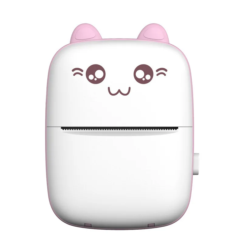 Portable Thermal Mini Printer MINI CAT Print sticker color Paper Photo Pocket 57mm Printing Wireless support Android IOS phones canon small photo printer