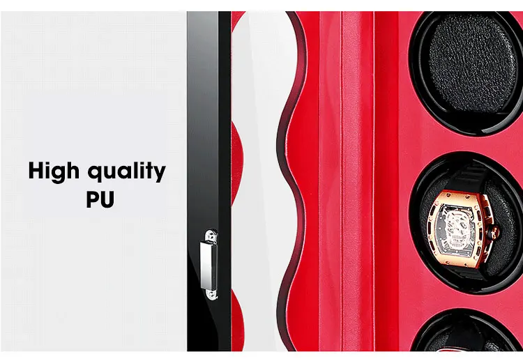 Fashion Safe Motor Mabuchi Automatic Watch Winder Case Lacquer Wood Rotate Electric Watch Boxes for 3 Automatic Watches