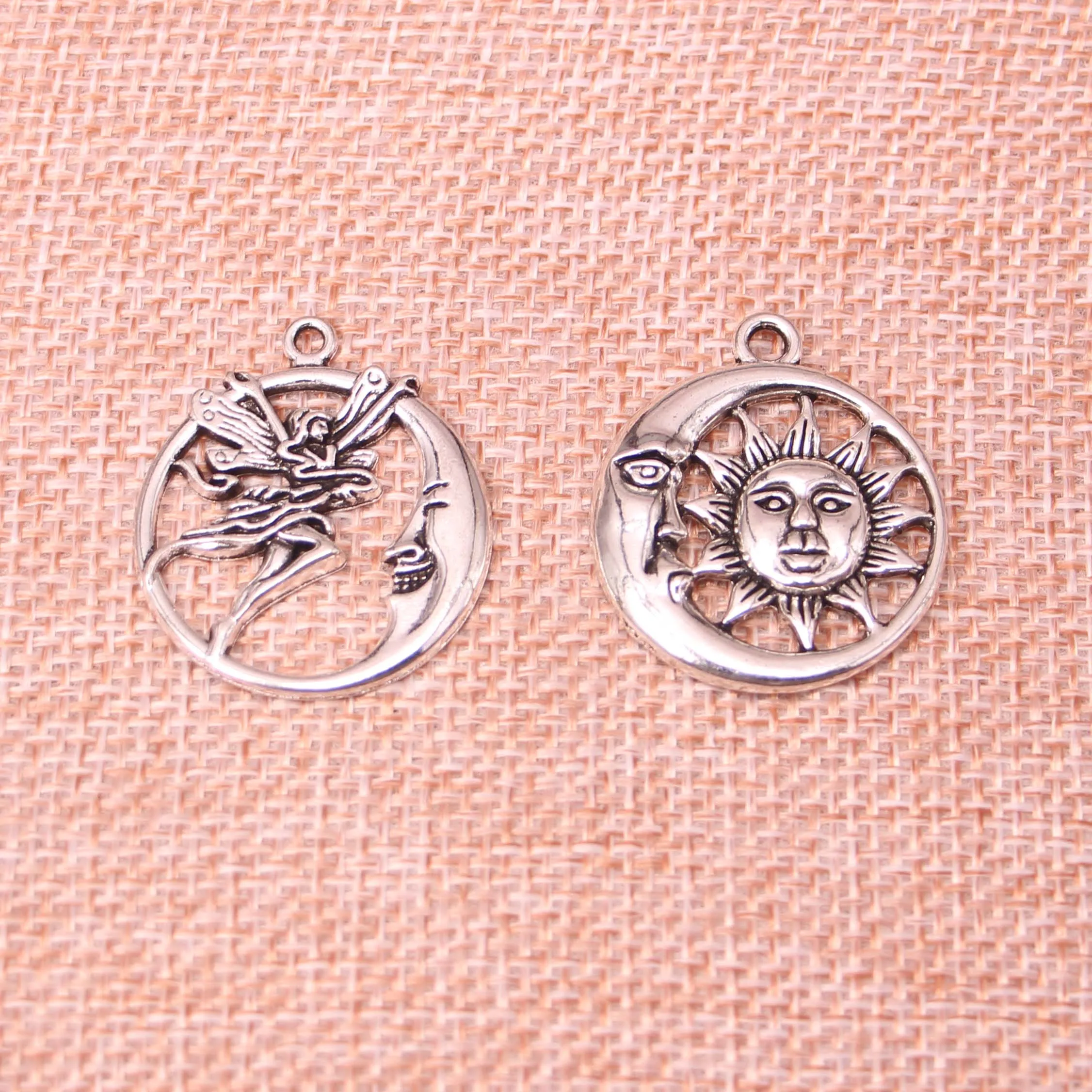 40 шт. (каждый из 20) Подвески sun moon angel античный кулон для изготовления винтажное