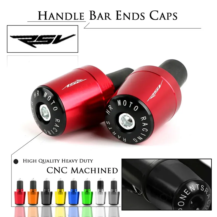 Aluminum Handle Grips End Bar Handlebar Plug Cap Slider for Aprilia RSV MILLE R