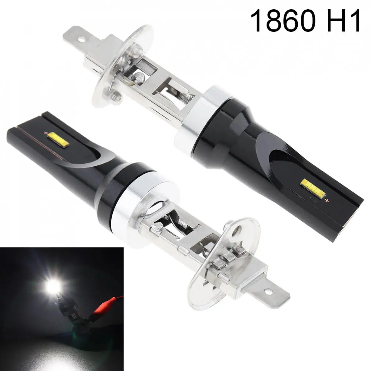 2 шт. 12V H1 H3 H4 H7 высокое Мощность светодиодный Противотуманные фары Дневные Фары Светильник 1860 Ламповые бусины 1200LM 6500 K-7500 K белый авто, вождения, бега, светильник лампочка