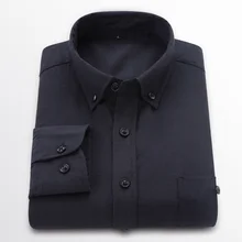 Оксфорд Новое поступление Брендовые мужские рубашки с длинным рукавом цельные мужские рубашки размера плюс деловые мужские Рубашки повседневные топы LC001