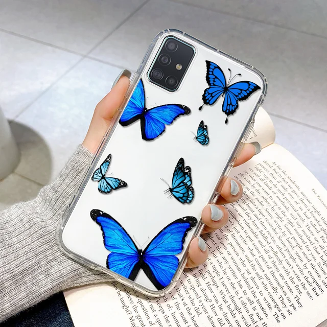 Butterfly Case for Samsung A51 Coque Samsung A32 A52 A72 A12 A31 A71 A50 A70 S20 FE S21 Ultra S30 Plus Silicone ShockProof Cover OA67