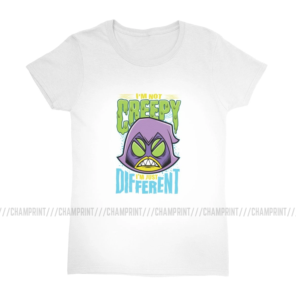 Teen Titans Go Raven Not Creepy I'm Different футболки для женщин Harajuku футболка с круглым вырезом Топ Новинка Женская одежда