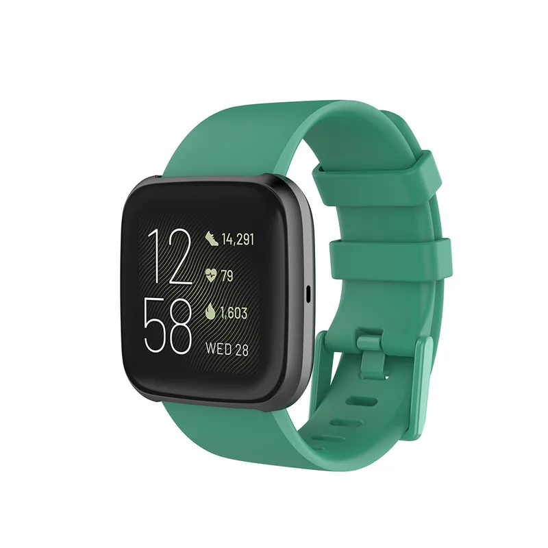 Мягкий силиконовый ремешок для часов для Fitbit Versa 2 Смарт-часы браслет дышащий Браслет для fitbit versa/versa lite Band - Цвет: Green