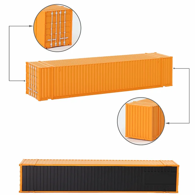 9pcs HO Scale 1:87 Blank 48' Shipping Containers 48ft Pure Color Ribbed Side Container Cargo Box C8748