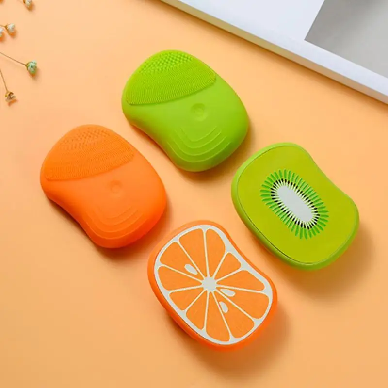 Fruit Shape Facial Silicone Cleansing Brush Deep Clean Shrinking Pores Electric Cleaning Brush Remove Blackhead